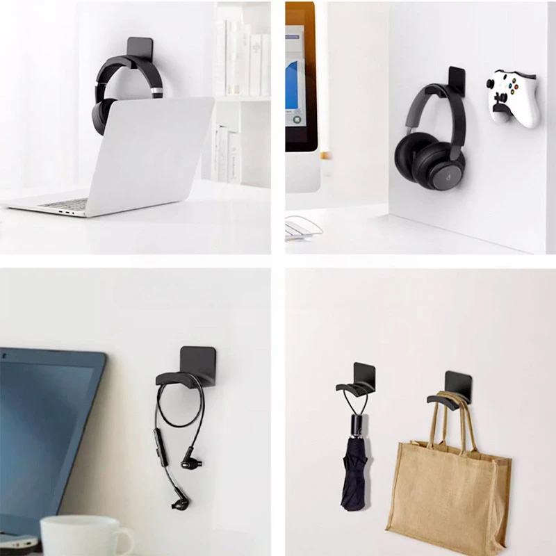 4Pcs Black Adhesive Headphone  - Headphone Stand Desk のレビューと価格