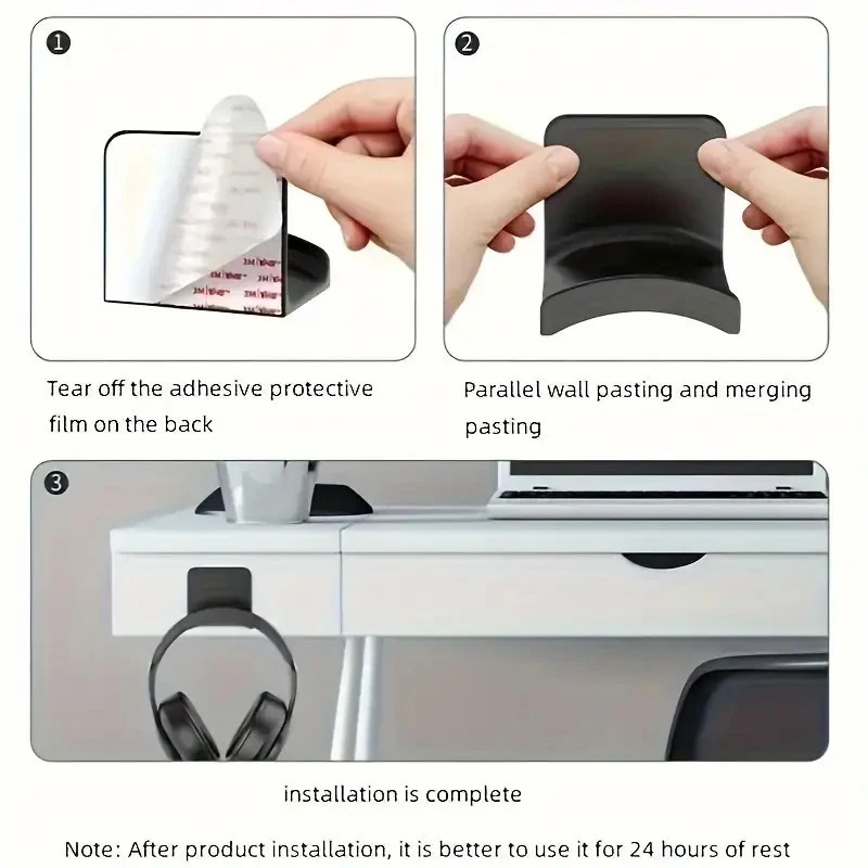 4Pcs Black Adhesive Headphone  - Headphone Stand Desk のレビューと価格