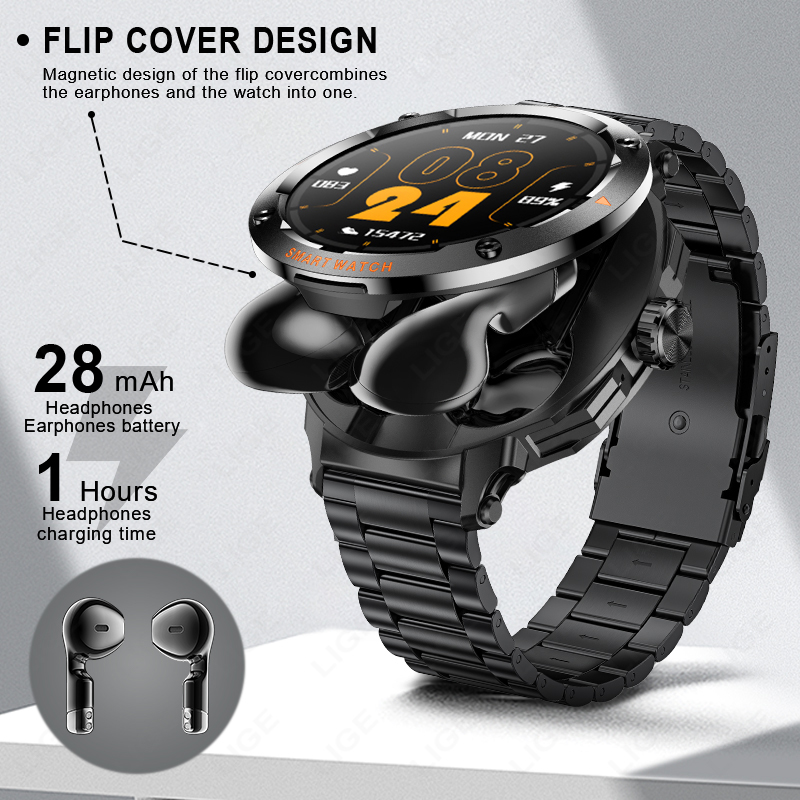 New Men's 2 In 1 Headset Smart - Earbuds Charging Case のレビューと価格