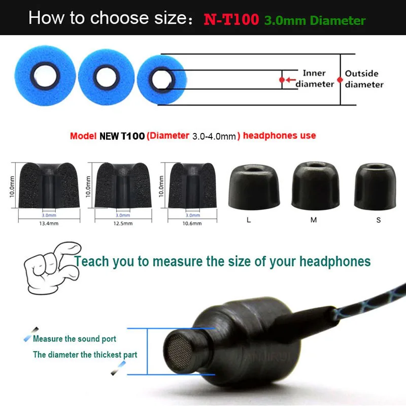 20Pairs ANJIRUI T100 Memory Fo - Earphone Foam Tip のレビューと価格