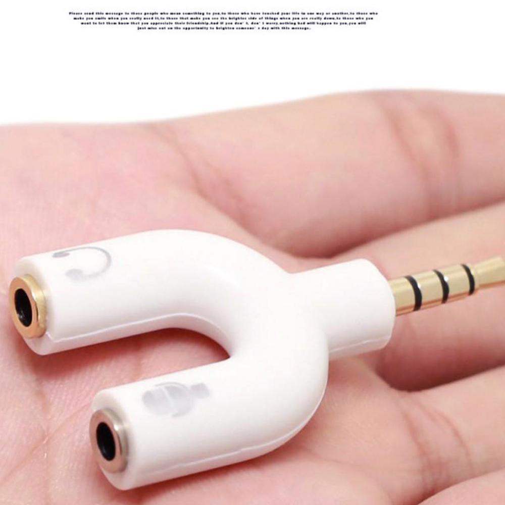 1PC Dual 3.5MM U Type Adapter  - Earphone Splitter Jack のレビューと価格