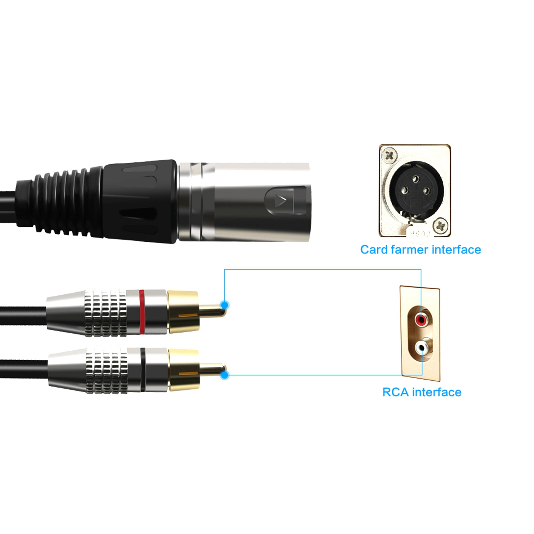 1 XLR Male to 2 RCA Male Plug  - Audio Splitter Y のレビューと価格