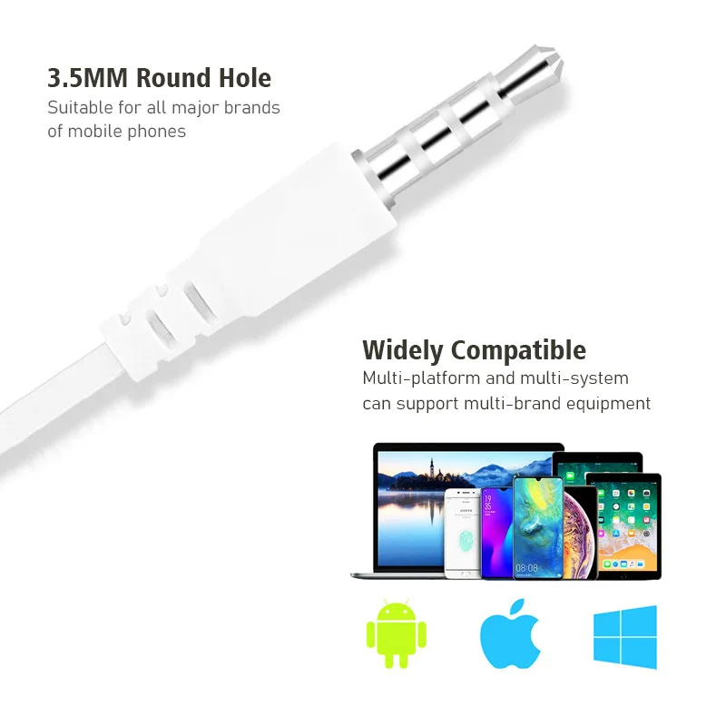 1/2/3/4Pcs Universal 3.5mm Ste - Wired Earphone Mic のレビューと価格