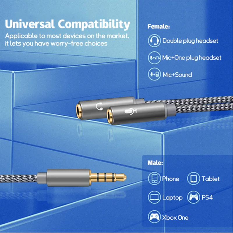 Headset splitter 3.5mm audio m - Earphone Splitter Jack のレビューと価格