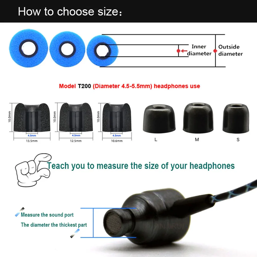 12Pair ANJIRUI Memory Foam Ear - Earphone Foam Tip のレビューと価格
