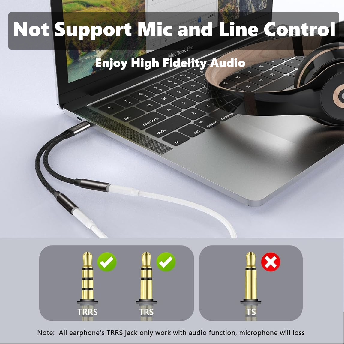 USB C To Dual 3.5mm Female Hea - Audio Splitter Y のレビューと価格