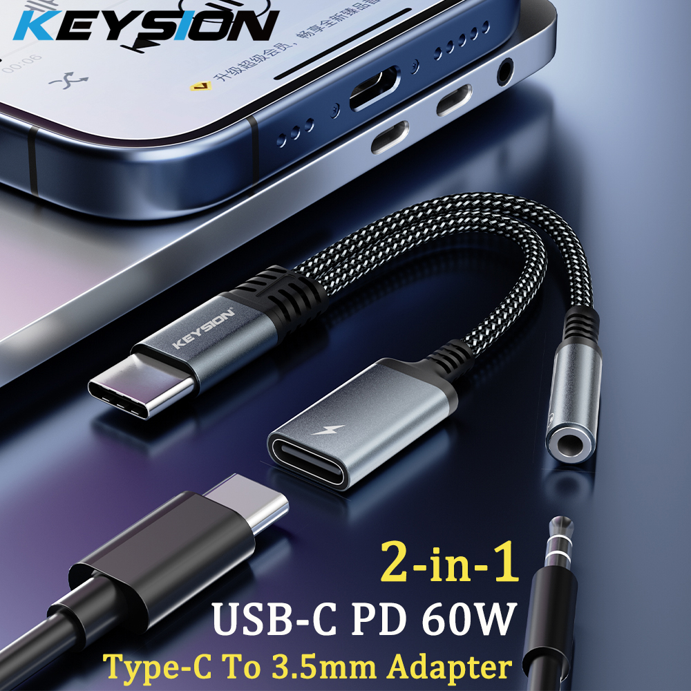 KEYSION 2 in 1 Type C to 3.5mm - Earphone Splitter Jack のレビューと価格
