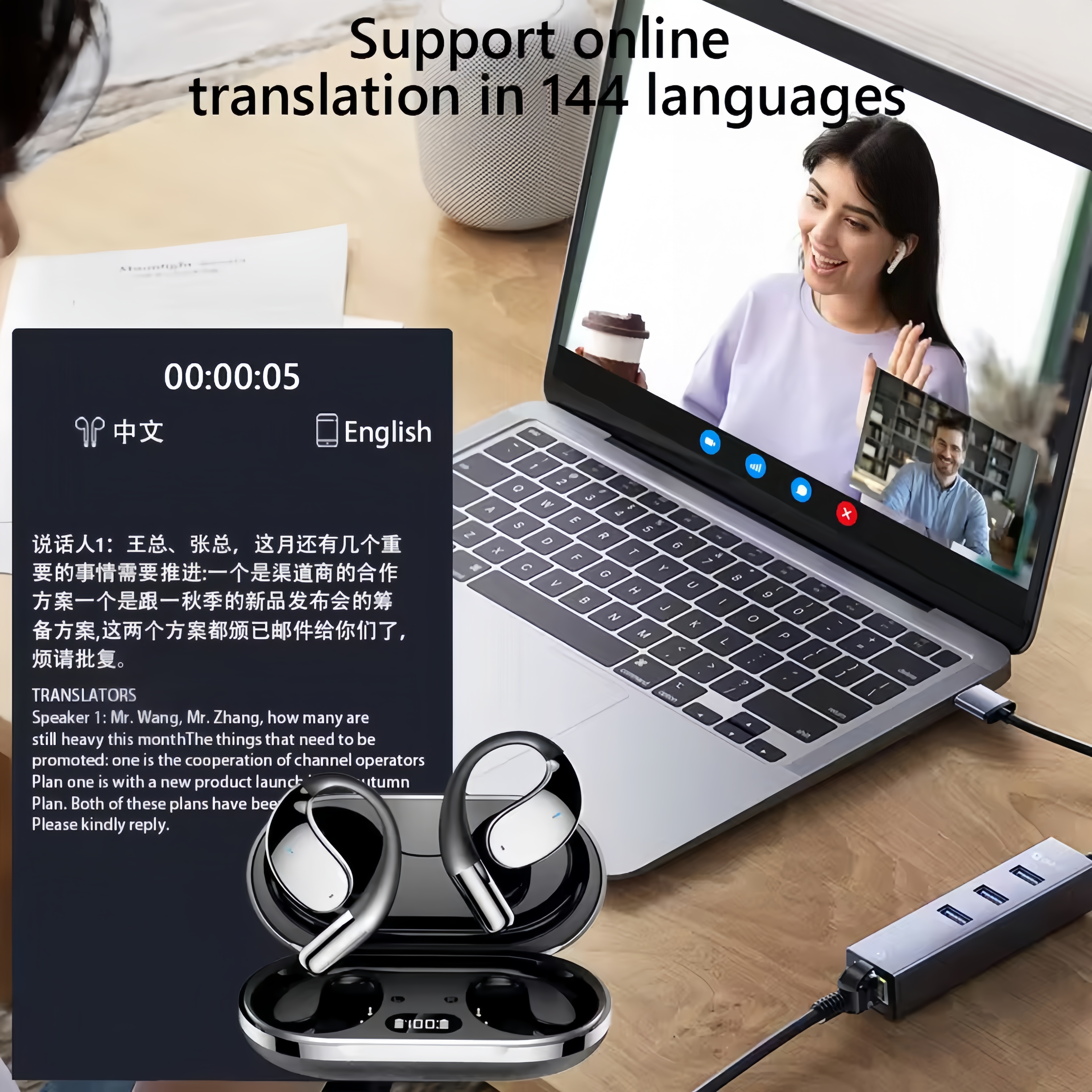 2026 New AI Translation Earbud - Earbuds Charging Case のレビューと価格
