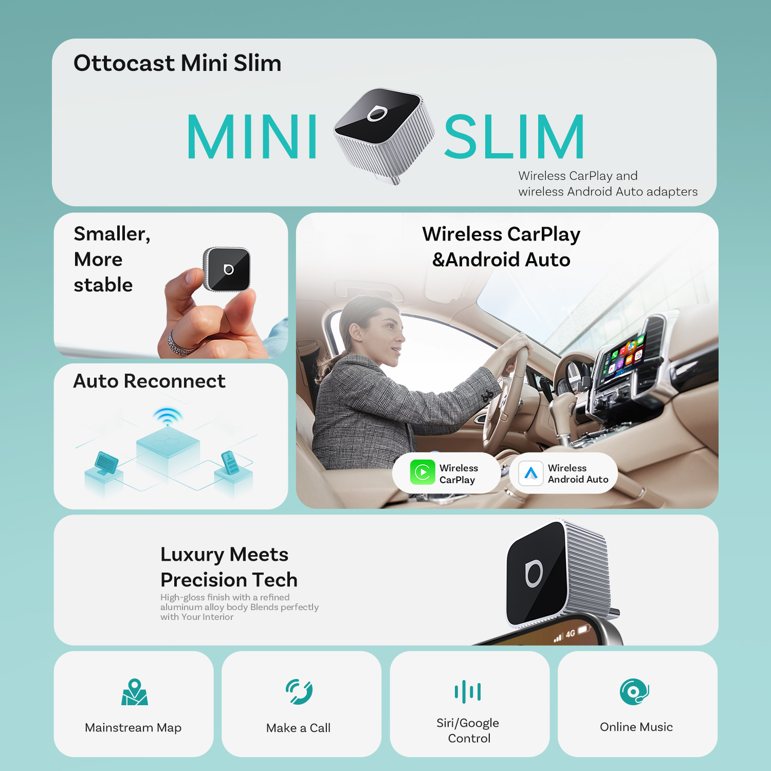 Ottocast Mini Slim Wireless Ca - Bluetooth Adapter Receiver のレビューと価格